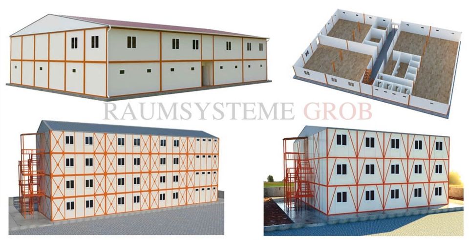 CONTAINERANLAGE - Für Großbaustellen Großprojekte Notunterkunft & mehr! - Temporäre Wohnraumlösung individuell gestalten - Schlüsselfertige Übergabe - Voll ausgebaut - Sicher & Trocken - Garantie in Brunnen