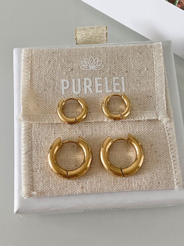 2er Set Creolen Gold Purelei NEU Ohrringe in Leverkusen