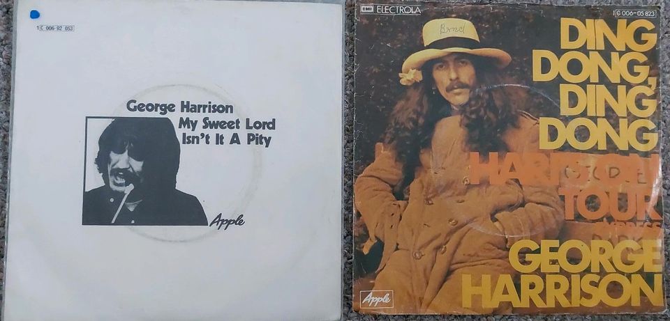 2 Singles Vinyl Jukebox George Harrison mit original Cover in Großschönau