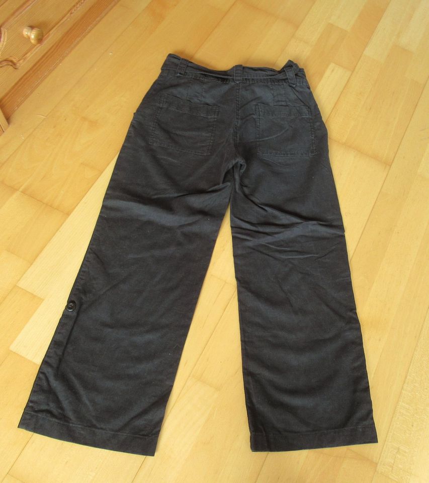 schwarze Leinenbermuda Bermuda H&M Gr 36 krempelbar in Neubiberg