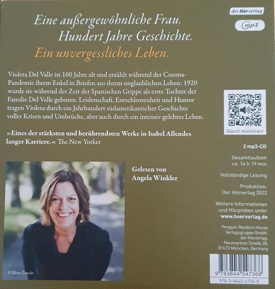 Hörbuch Isabel Allende | Violeta |  2 mp3 CDs in Dresden