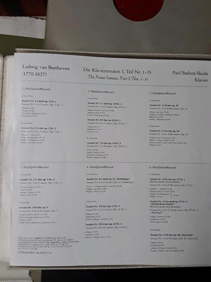 Klaviersonaten Gesamtausgabe Ludwig v. Beethoven I. Teil Nr.1-15 in Untermarchtal