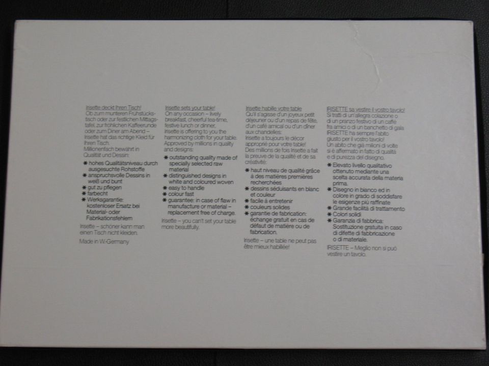 Irisette Damast Tischdecke Tischwäsche Weiß 160 x 130 cm OVP in Georgsmarienhütte