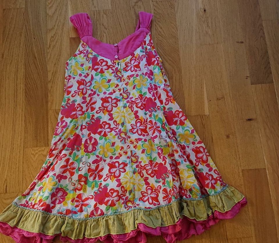 Ottam Kids Kleid Mädchen *Größe 122* *Pink/Grün* *Blumen* Perlen in Dresden