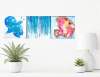 3er Set Bild Gemälde Acryl Leinwand Art modern Kunst Aachen - Verlautenheide Vorschau