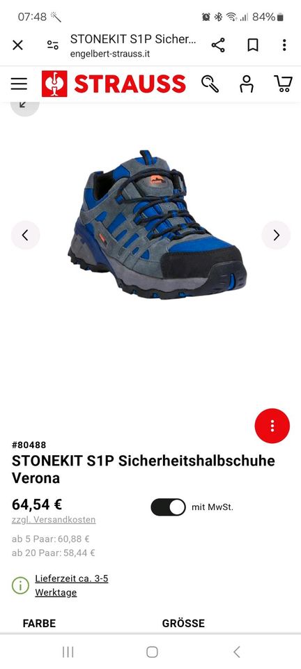 Stonekit S1 Arbeitsschuhe Sicherheitsschuhe  NEU Stahllappe 45 in Mayen