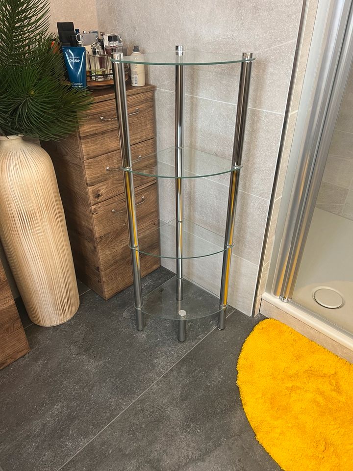 Wenko Glas Chrom Eckregal 1mtr h 30 cm breit in Westre