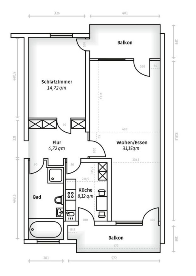 78qm, 2,5 Zimmer im beliebten Wolfental mit zwei Balkonen und TG-Stellplatz in Biberach an der Riß