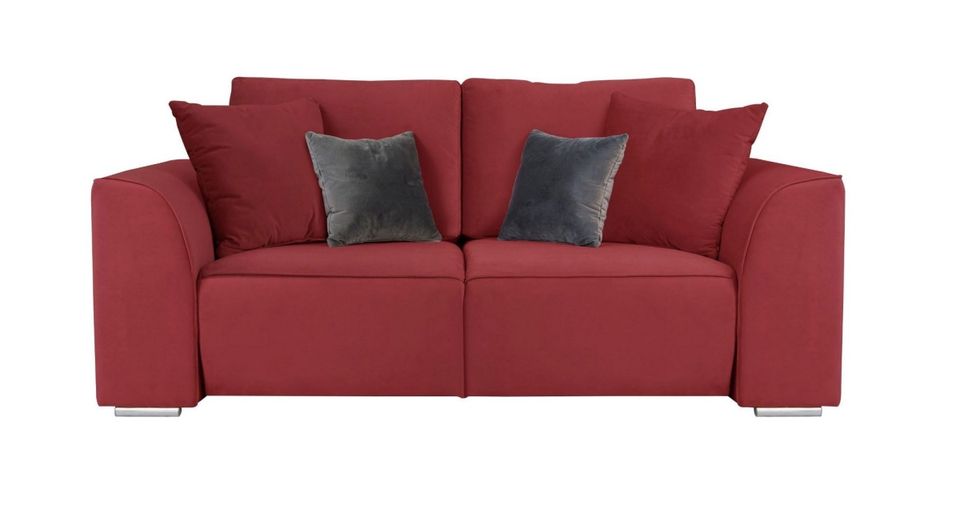 2er sofa Samt 2-sitzer Rot 195 cm+ Hocker + kissen modern Neu in Hamburg