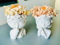 Deko Gips Figur mit Blumen im Kopf Trockenblumen Bayern - Marktredwitz Vorschau