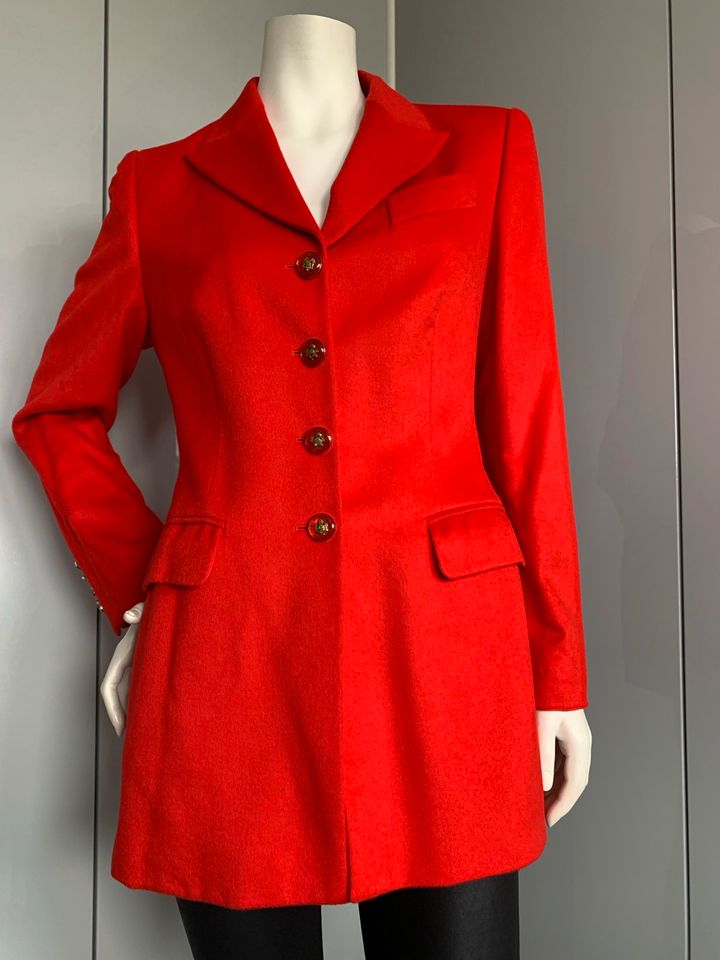 Escada Placenza Rabit Angora Wolle Blazer Größe 38 Rot in Düsseldorf