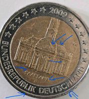 2 Euro Münze Fehlprägung 2009 Saarland Baden-Württemberg - Ludwigsburg Vorschau