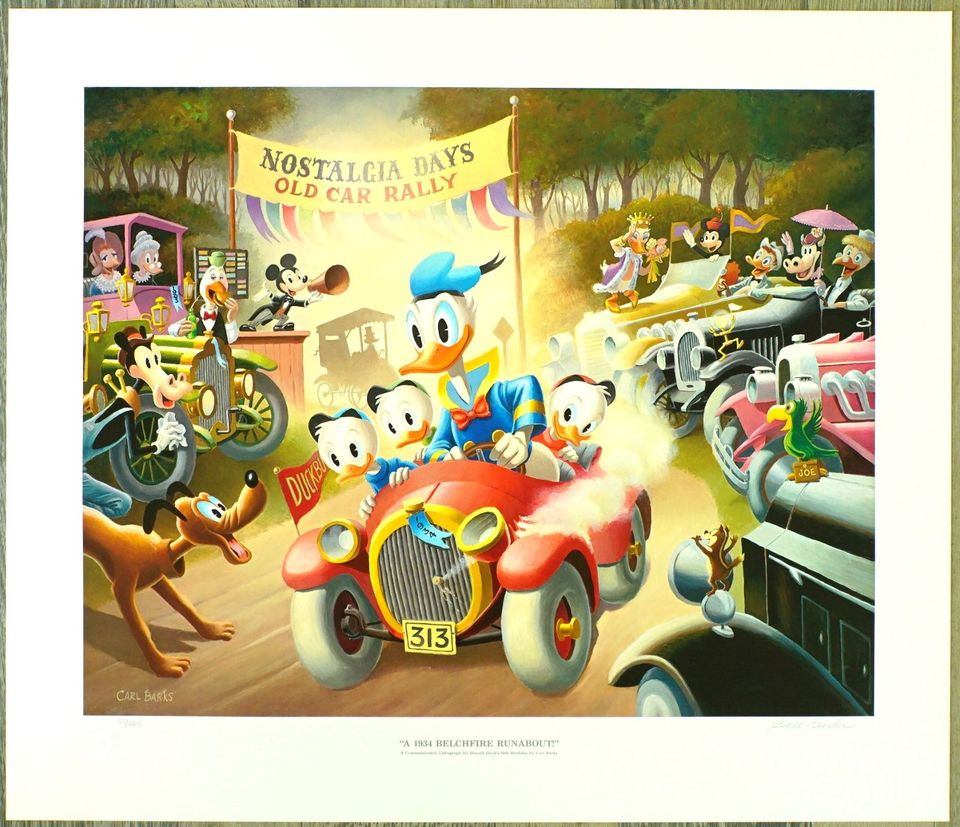 Carl Barks Lithographie  A 1934 Belchfire Runabout in Berlin
