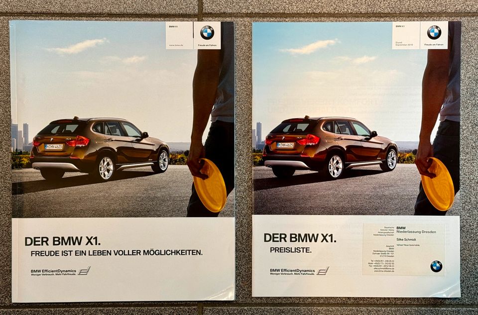 BMW X1 Prospekt inkl. Preisliste September 2010 in Klipphausen