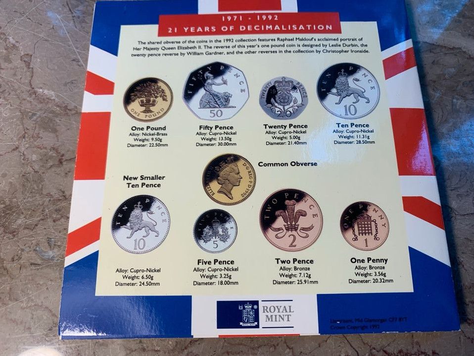 United Kingdom brilliant uncirculated coin collection 1992-95 in Bremen