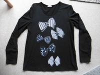 Gerry Weber T-Shirt langarm Gr. 40/42 schwarz Schleifenmotiv Dortmund - Mitte Vorschau