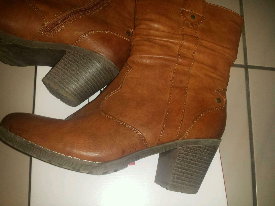 *Reserv* Rieker Absatz Stiefeletten/Boots cognac braun, Gr.40,Neu in Saarbrücken