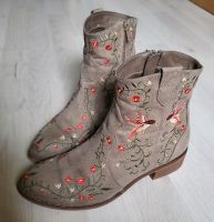 Stiefeletten bestickt mit Blumen & Kolibris Hamburg - Bergedorf Vorschau