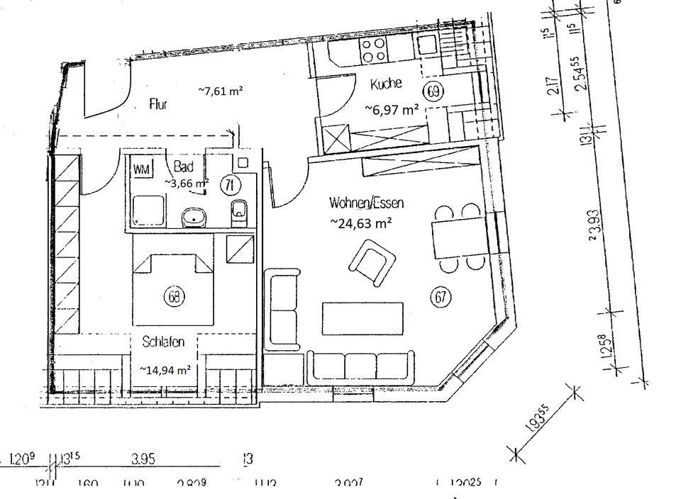 helle, schön geschnittene 2 Zimmer WE im 3. OG - Top-Zustand in Hohenstein-Ernstthal