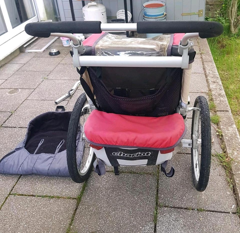 Thule Chariot cougar 1 sitzer rot wintersack Fahrradanhänger in Freising