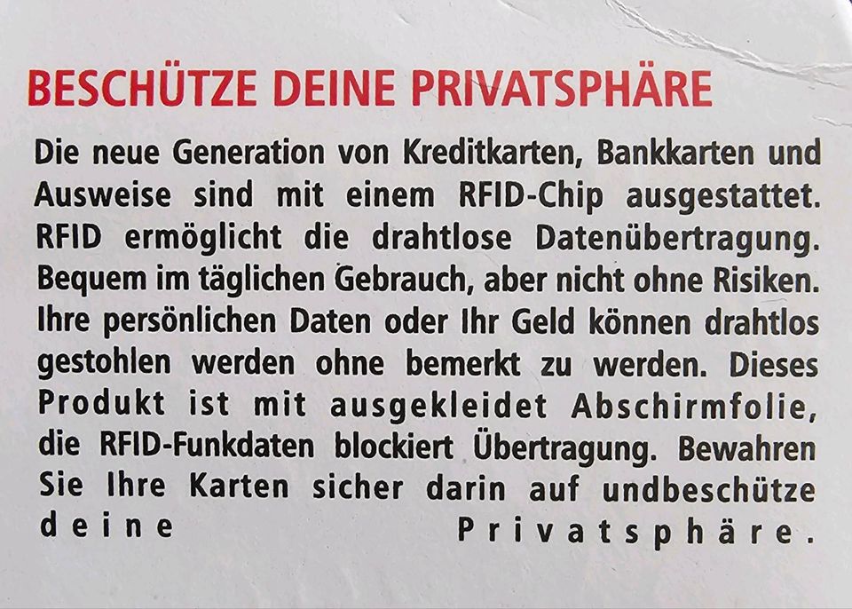 Slim wallet mit Münzfach Kartenetui RIFD Schutz neu Geldbeutel in Rheinstetten