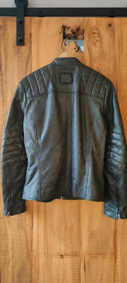 Tigha Lederjacke - Biker Jacket in dunkelgrau - Stonewashed in L in Berlin