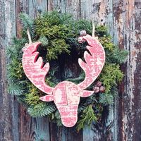 Elch Hirsch Deko Advent Weihnachten Türkranz,Figur,Holz,Metall Niedersachsen - Hermannsburg Vorschau