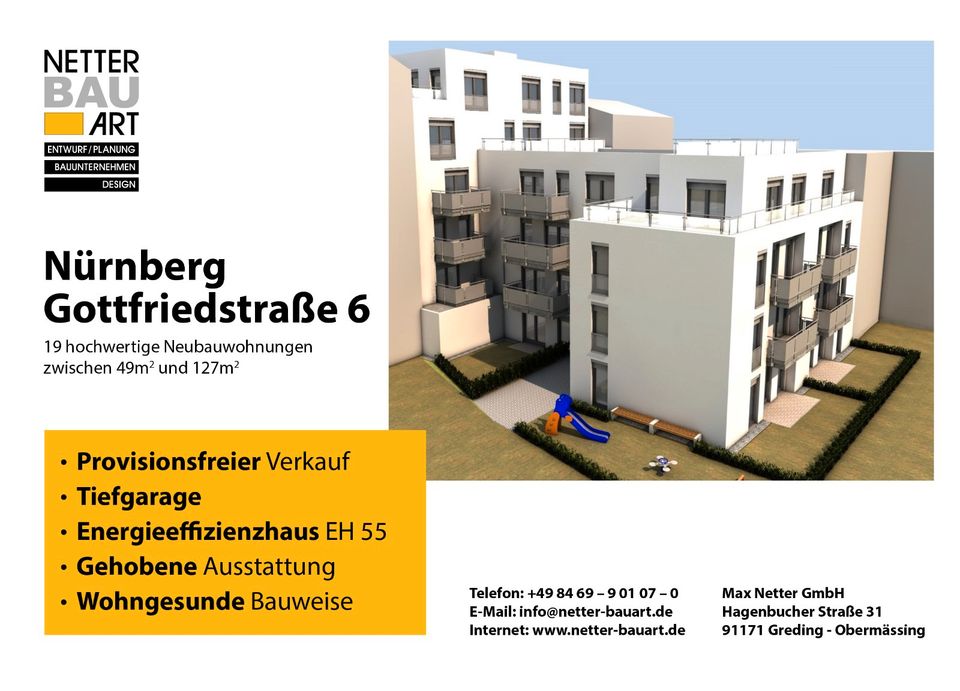 Neubau, ETW - mit TG,  6350-6500€/m², baugesund in Nürnberg (Mittelfr)