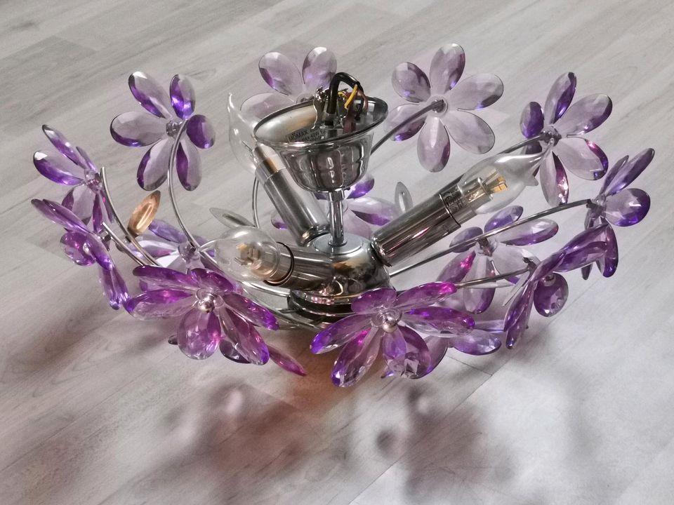 Zimmerlampe Mömaxx - Violette Blumen inklusive 3 E16 LEDS in Landshut