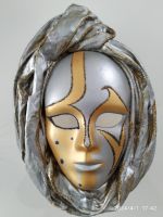 Venezianische Wandmaske 25 cm  aus Gips Porto 4,79€ DHL Frankfurt am Main - Rödelheim Vorschau