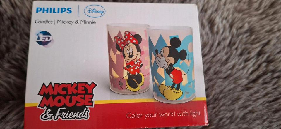♥️ Philips Nachtlicht Disney Mickey&Minnie Mouse LED Kerze Neu in Meckenheim