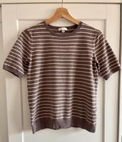 H&M Shirt: braun-weiß-gestreift (sehr guter Zustand) Sachsen-Anhalt - Halle Vorschau