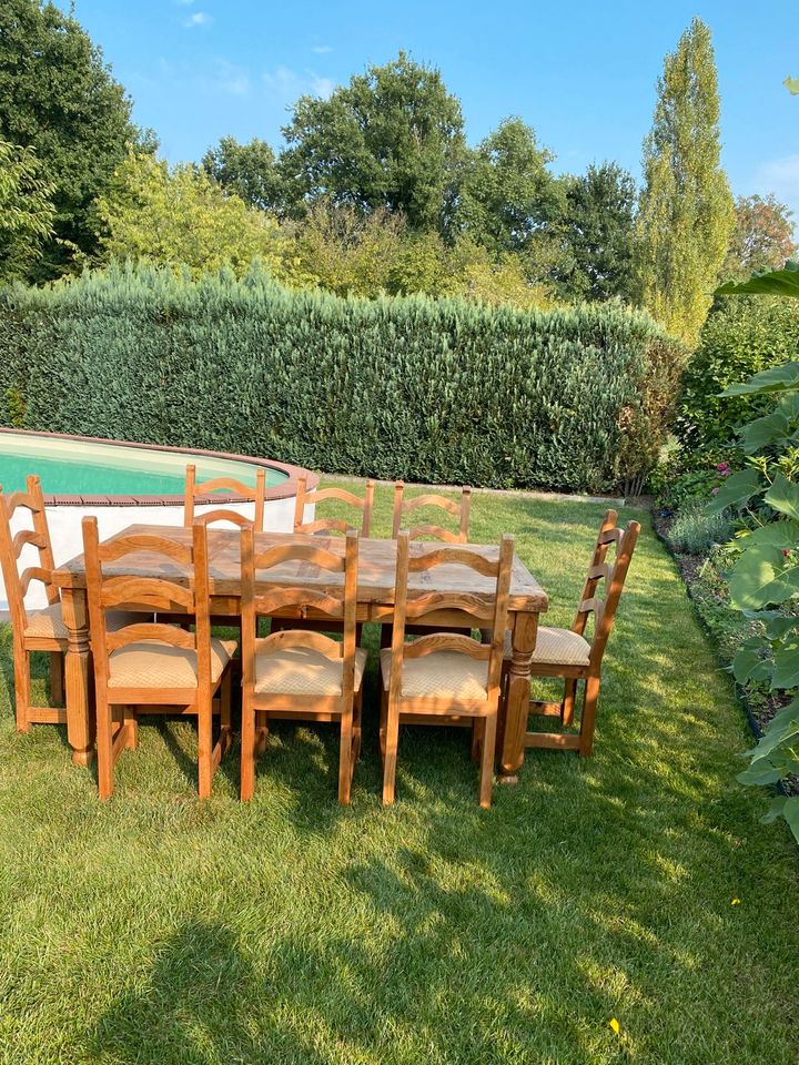 großer Esstisch mit 8 Stühlen Mexiko Möbel | Pinie | Echtholz in Ratingen