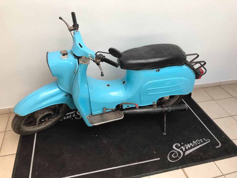 Simson KR51/1 Schwalbe Blau 1978 60km/h Papiere Versand Motor * in Calbe (Saale)