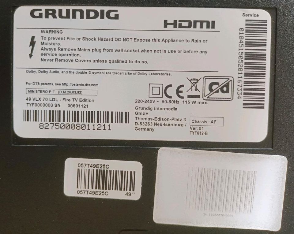 Grundig Fernbedienung HDMI Fire TV Edition LDL 70 VXL 49 in Spremberg