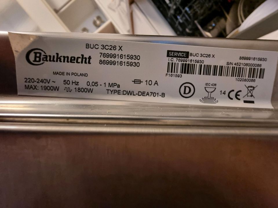 BAUKNECHT Spülmaschine, 3 Jahre alt, NP 500€ in Wangerland