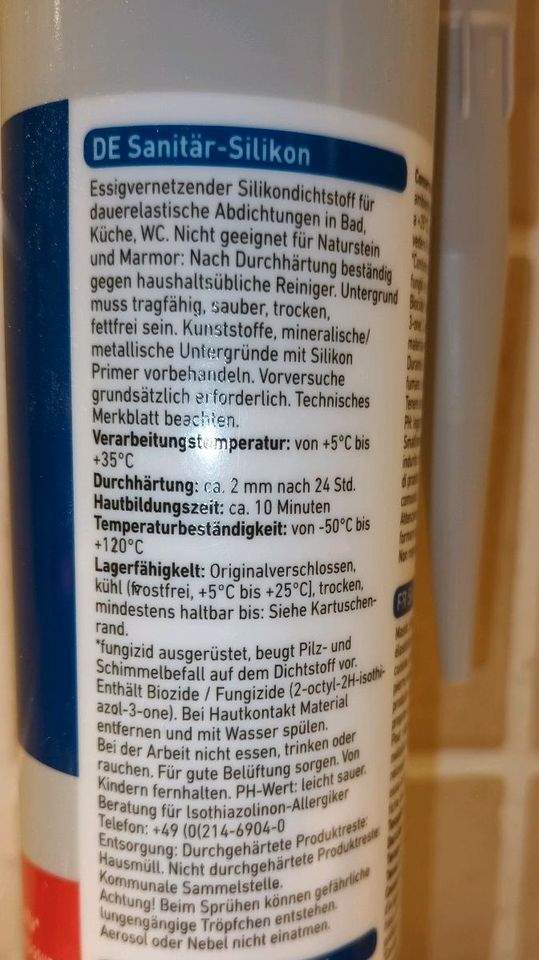 12x Sanitärsilikon Manhatten, Neu in Wechselburg