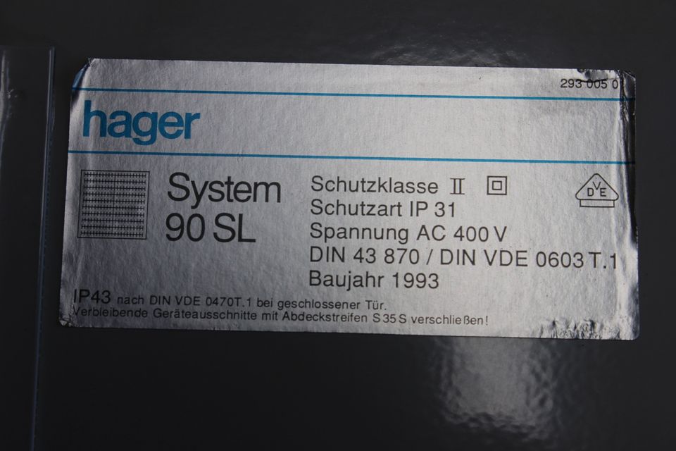 Hager System 90 SL Zählerschrank teilbestückt in Laupheim