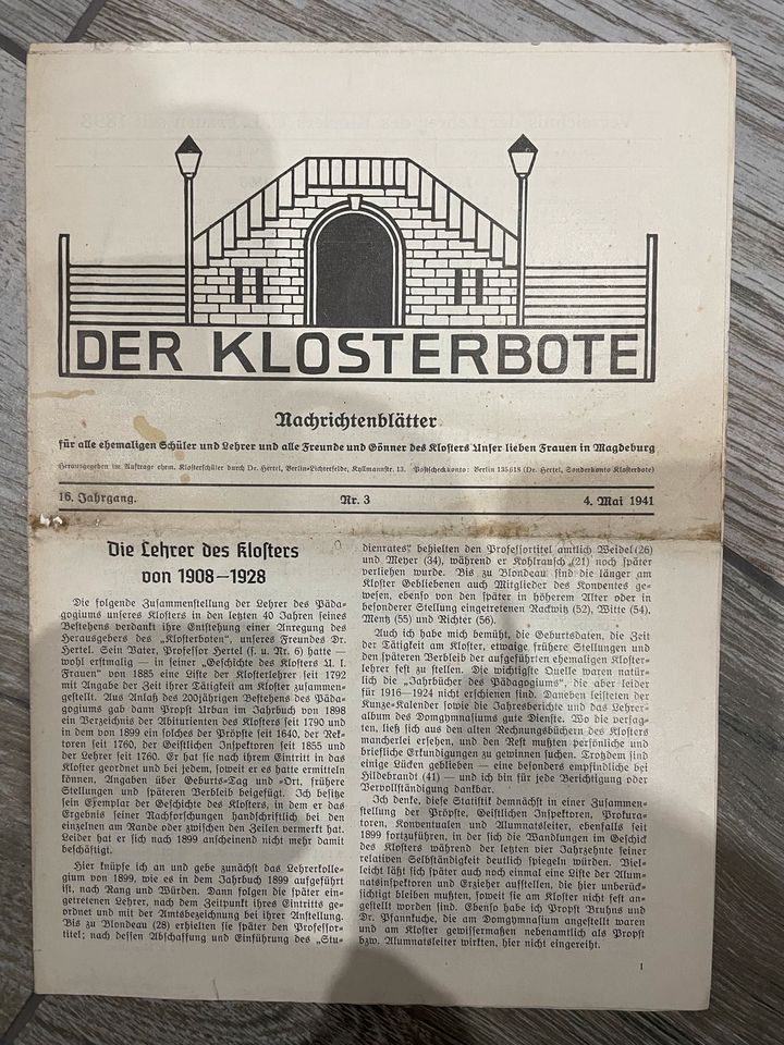 „Der Klosterbote“ Nachrichtenblätter in Gommern