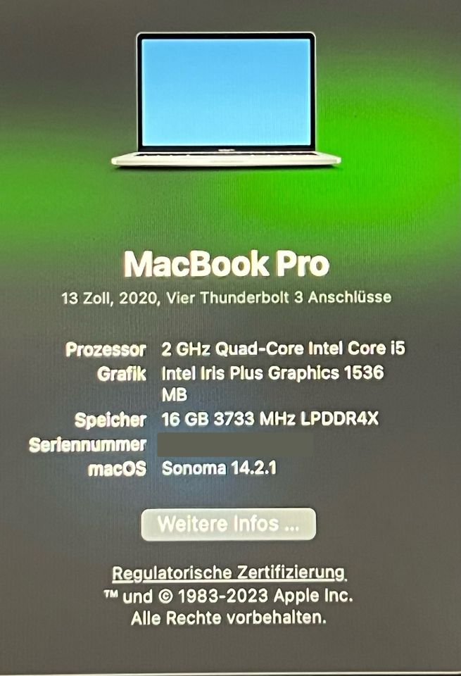MacBook Pro Retina 13“ TouchBar 16/512GB A2251 in Kalletal
