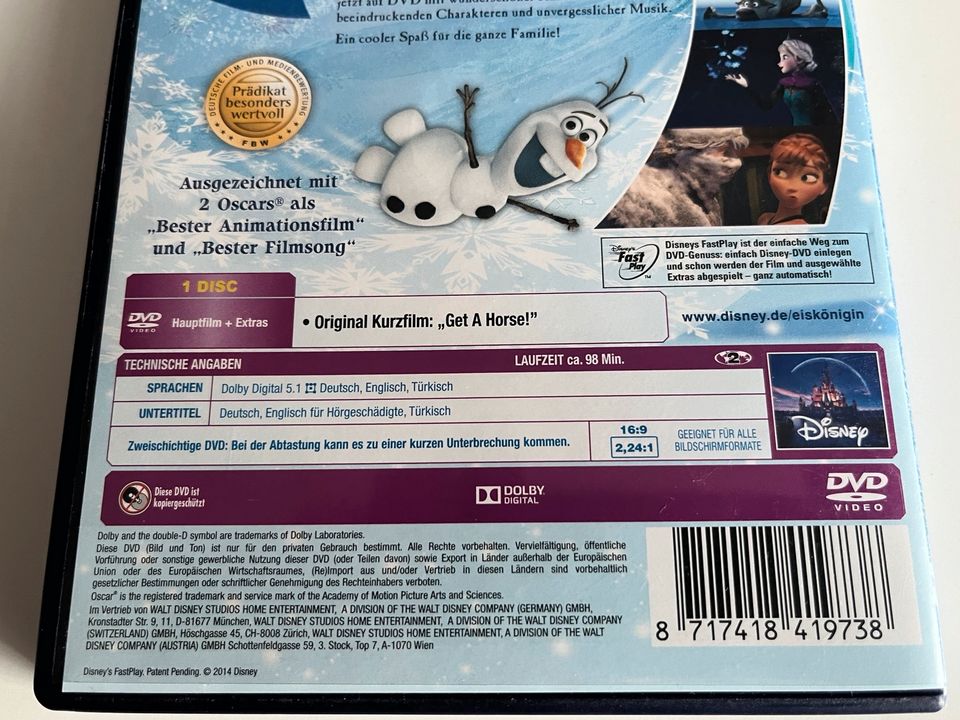 Super DVD Disney DIE EISKÖNIGIN völlig unverfroren FSK 0 zu verk. in Augsburg