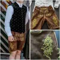 Almsach braune Lederhose grüne Stickerei Gr.46 Trachtenhose Hemd Bayern - Bergen Vorschau