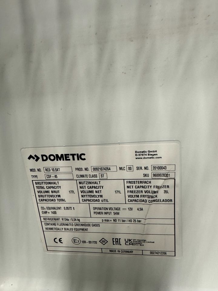 Dometic RCD 10.5XT Kompressor-Kühlschrank in Giebelstadt