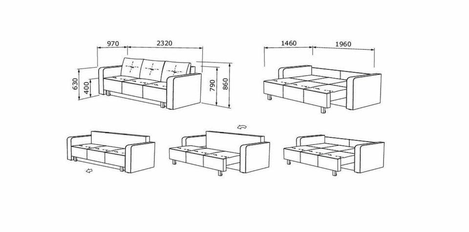 COUCH MIT SCHLAFFUNKTION BETTKASTEN SOFA MIT STAURAUM NEU in München