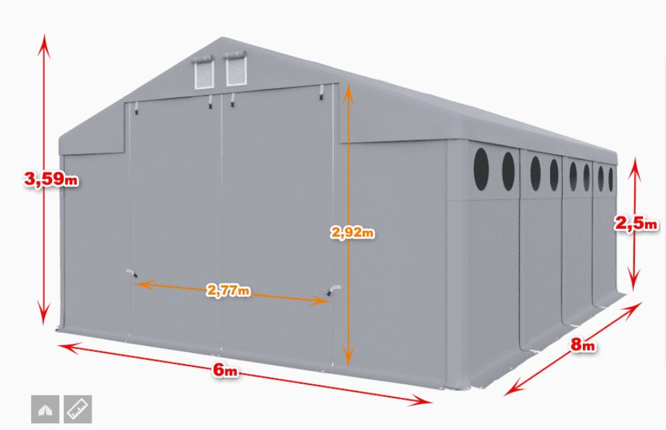 Ganzjährige Garage Lagerzelt 6x8x2,5 Carport Versand GRATIS in Görlitz