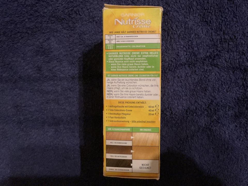Garnier Nutrisse Creme Haarfarbe 100, leuchtendes Blond, NEU in Ostbevern