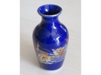 kleine Keramik Blumenvase mit Pfauenmotiv blau Goldrand 9 cm hoch Bayern - Issigau Vorschau