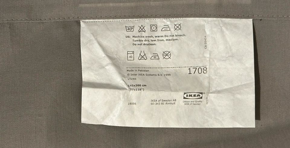 IKEA Vivan 2 Schals Gardinen Gardine Vorhang Grau 145 x 300cm in Stuttgart