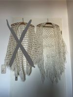 Cardigan Poncho weiß Strick boho Festival gehäkelt Fransen Decke Nordrhein-Westfalen - Rahden Vorschau