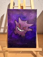 Pokemon Acryl Bild Gengar auf Leinwand selbst gemalt 24x18x1,5cm Hessen - Grebenhain Vorschau